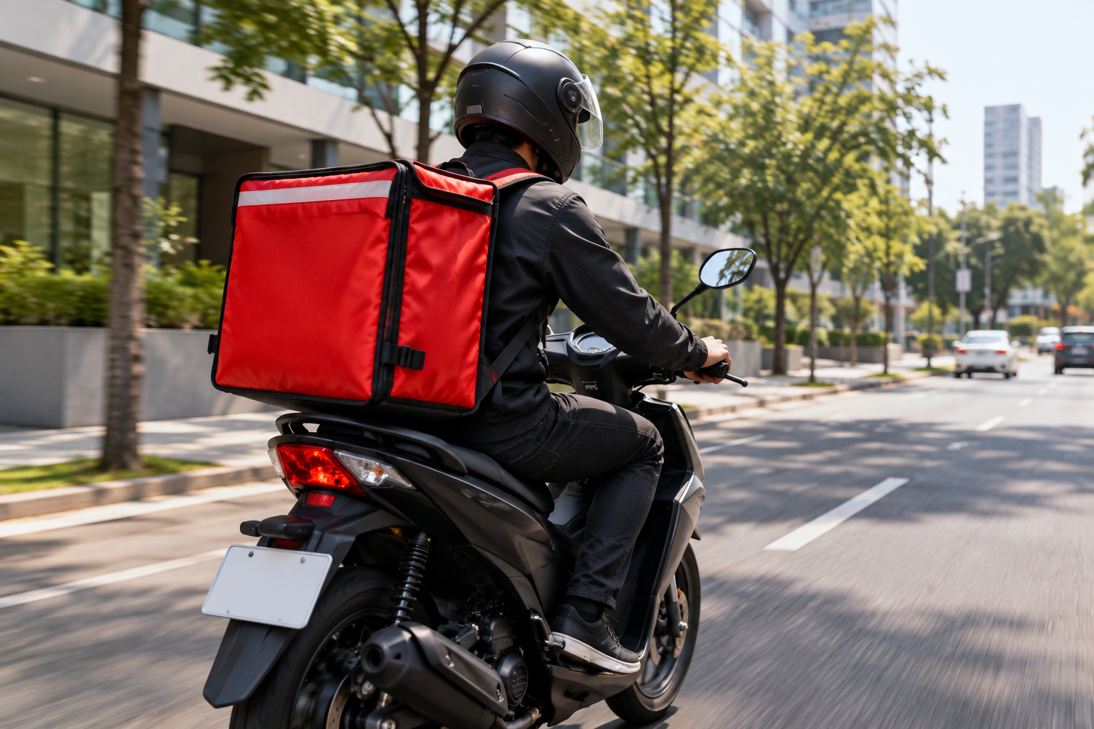 Repartidor en motocicleta